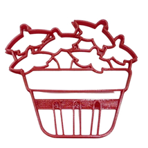 6x Strawberry Basket Fondant Cutter Cupcake Topper 1.75 IN USA FD4815 - £6.40 GBP