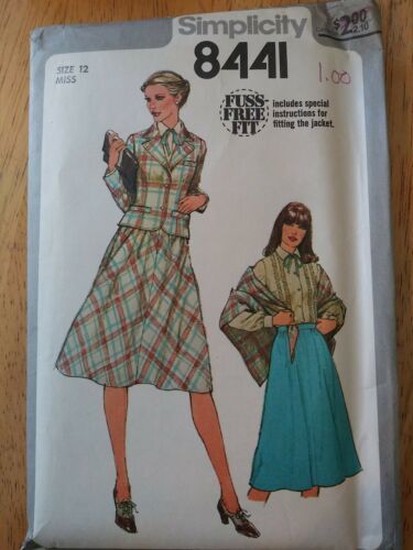 Rare Vintage 1970's Simplicity Sewing Pattern # 8441 Sz 12 - £7.81 GBP