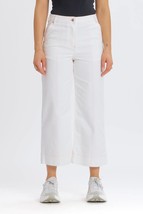 Something Navy Contrast Stitch Cropped Wide Leg Denim Jeans White - $27.00
