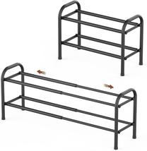 2-Tier Expandable Shoe Rack,Adjustable Shoe Shelf Storage Organizer Heavy Duty M - £23.63 GBP