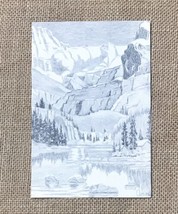 Vintage Ann Adams Mountain Landscape Seasons Greetings Christmas Card - $4.95