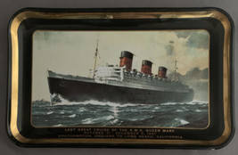 1967 RMS Queen Mary Trinket Dish Last Great Cruise UK To Long Beach CA Glass - $55.00