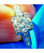 Earth mined Diamond 1 Carat Deco Engagement Ring Vintage Real Platinum Solitaire - $7,595.25
