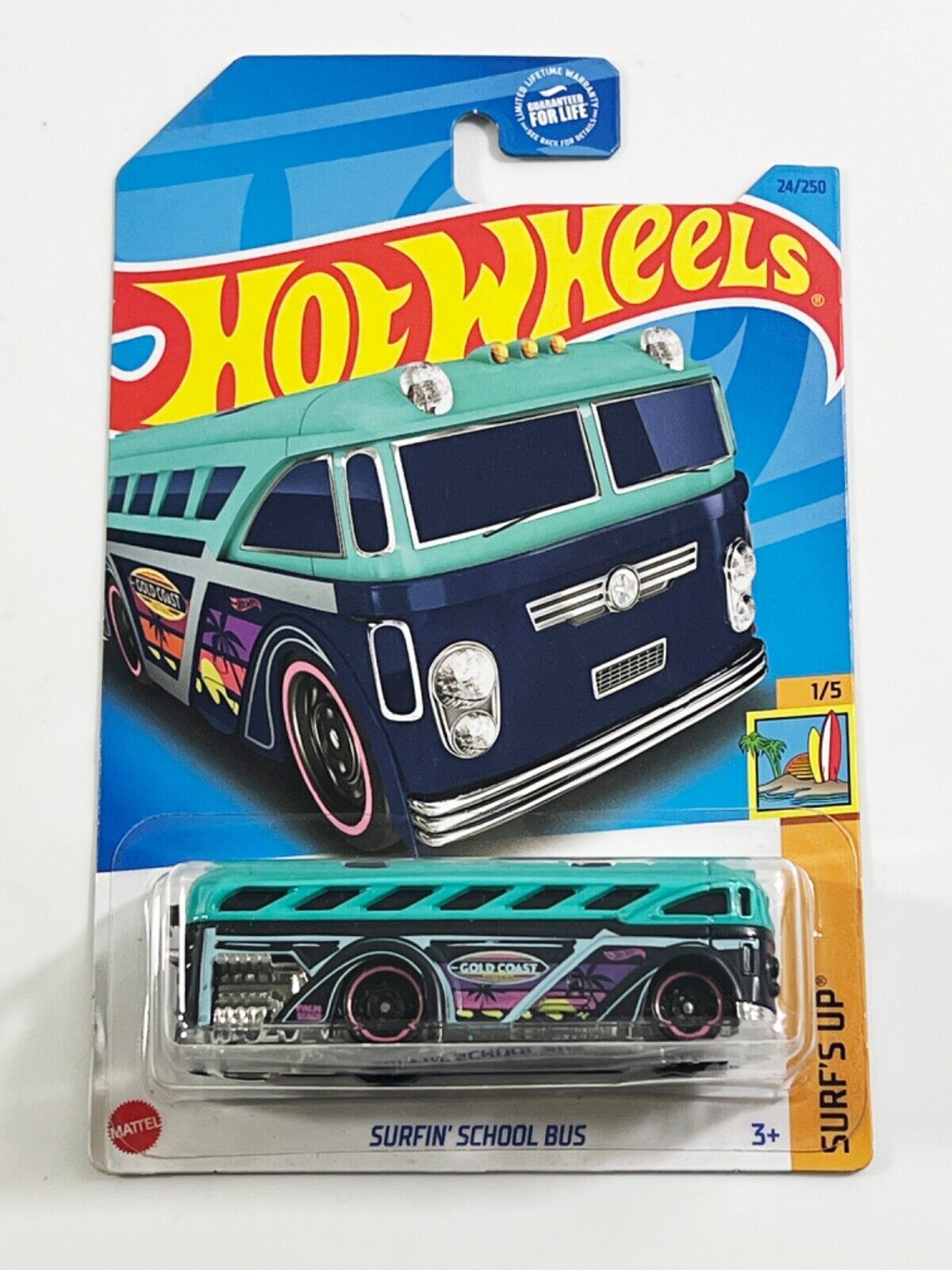 Hot Wheels Surfin&#39; School Bus Surf&#39;s Up 1/5 2023 24/250 (Teal) - $4.40