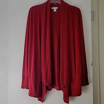 Athleta Cardigan Sweater XS Red Open Front Pockets Thumb Hole Pranayama EUC - $8.95
