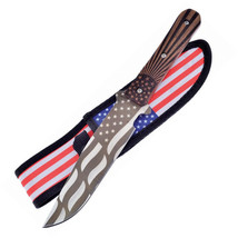 Frost Cutlery American Flag Fixed Knife 6&quot; Stainless Clip Blade Pakkawoo... - $24.99