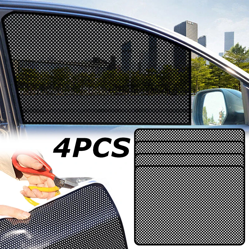 2/4Pcs Car Personality Sunshades Stickers with Small Hole Black PVC Side Window - £10.31 GBP+