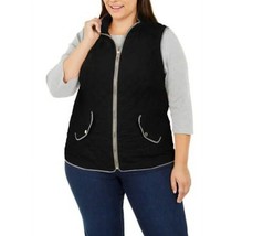 Charter Club Womens Plus 3X Deep Black Quilted Vest NWT CC76 - £30.96 GBP