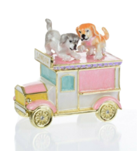 Car with dogs Trinket Box Hand made  by Keren Kopal with  Austrian Crystals - £82.51 GBP
