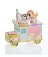 Car with dogs Trinket Box Hand made  by Keren Kopal with  Austrian Crystals - £82.61 GBP