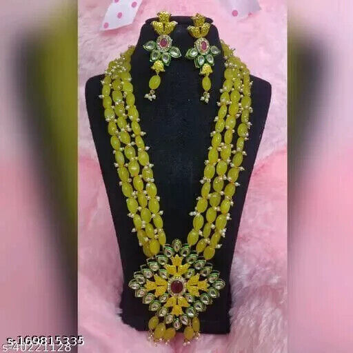 Primary image for Kundan Choker Meena Necklace Earrings Jewelry Set Trending Bridal Ethnic22