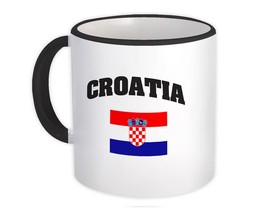 Croatia : Gift Mug Flag Chest Croatian Country Expat Patriotic Flags Travel Souv - $15.90