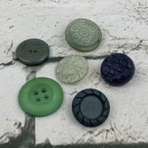 Vtg Button Lot Of 6 Green Blue Various Sizes Toggle Back 2 Hole Clothing... - £9.46 GBP