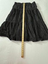 Time & Tru Women's Black Cotton Full Button Front Tiered Skirt Size 12 Waist 32" image 10