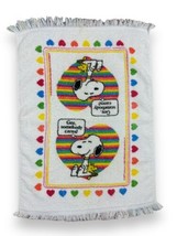 Vtg Snoopy Peanuts Bath Kitchen Hand Towel 16x24” Gee Somebody Cares Rainbow - £19.39 GBP