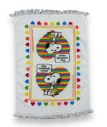 Vtg Snoopy Peanuts Bath Kitchen Hand Towel 16x24” Gee Somebody Cares Rai... - £19.09 GBP
