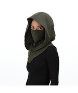 Green Assassins Mask Ren Faire Hood Robin Cosplay Larp Airsoft Tactical ... - £23.59 GBP
