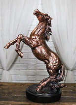 Large 21&quot;H Western Black Beauty Prancing Horse Bronzed Resin Figurine Wi... - £212.87 GBP