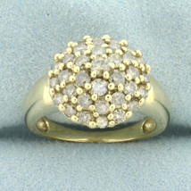 Champagne Diamond Cluster Ring in 10k Yellow Gold - £541.96 GBP