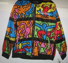 NEW Keith Haring x Members Only Block Graffiti Windbreaker Bomber Jacket MEDIUM - £39.55 GBP