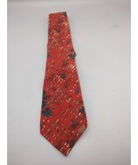 J. Garcia Tie 100% Silk Red Abstract Vintage - $13.86 CAD