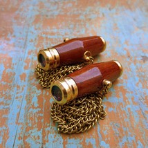 Pair of Couples Kaleidoscope Wood &amp; Brass Pendant Kaleidoscope For Your Love One - £16.77 GBP