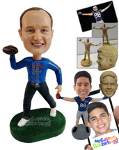 Personalized Bobblehead Football aficinado have a good day playing - Sports &amp; Ho - £72.72 GBP