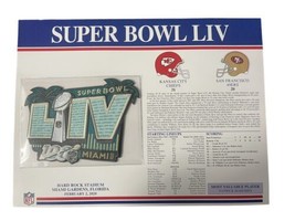 Super Bowl Liv Chiefs Vs 49ers 2020 Official Sb Nfl Patch Willabee & Ward - £55.22 GBP
