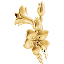 14K Yellow or White Gold Flower Design Brooch - £678.62 GBP