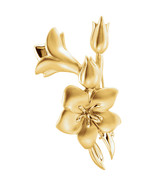 14K Yellow or White Gold Flower Design Brooch - £691.36 GBP