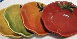 Williams Sonoma 4-Serving Dishes Tomato Shaped Dipping Condiment  Appetizer Set - $29.69