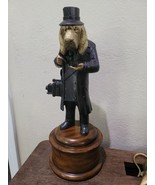 Maitland Smith Bloodhound Dog with Camera Wood Brass Statue Decor RARE - $346.45