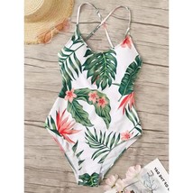 FaultlessFlower Swimming Costumes Women&#39;s One Piece Swimsuit Sexy Cross Backless - £31.96 GBP