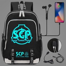 Luminous SCP Secure Contain Protect Backpack Teenager USB Charging Laptop Backpa - £41.10 GBP