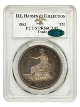 1883 Trade $1 PCGS/CAC Proof 66 CAM ex: D.L. Hansen - £16,126.21 GBP
