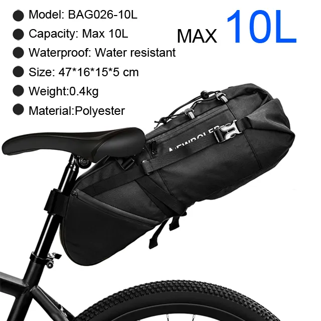 NEWBOLER Bike Bag Waterproof 13L Large Capacity Bicycle Saddle Bag Cycling Folda - £100.98 GBP