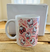 Hello Kitty Ceramic Coffee Mug Pink and White Sanrio 12 Oz New - $11.88