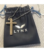 Mens Lynx Stainless Steel  Cross Pendant Necklace - £39.33 GBP