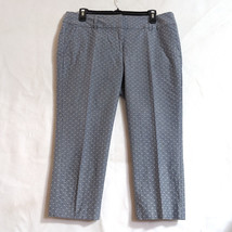 Ann Taylor Petites Signature Capri Pants Womens 10P Grey Dot Flat Front 4 Pocket - £6.04 GBP