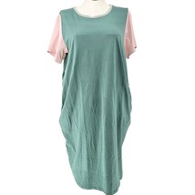 Roolee Nursing Dress Womens Size 3XL Green Pink SS Cotton Side Zippers A... - $14.85