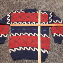 Vintage Diversified Imports Wool Sweater Adult Medium Blue Grandpa Heavy Knit - £29.12 GBP
