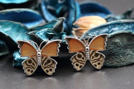 Navia Jewelry Butterfly Wings Diaethria clymena Cufflinks HNCU-1C - £65.52 GBP