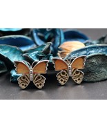 Navia Jewelry Butterfly Wings Diaethria clymena Cufflinks HNCU-1C - £66.83 GBP