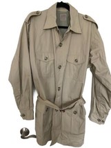 Vintage C.C. Filson Safari Jacket Men 42 Field Utility Khaki Belted Cott... - $129.99