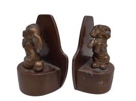 Vintage Nuart Creations Pekingese Dog Metal Bookends 5" Mid Century Figurines image 2