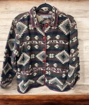 Jane Ashley Tapestry Jacket w/Pockets Womens M Southwestern Aztec Button... - $37.62