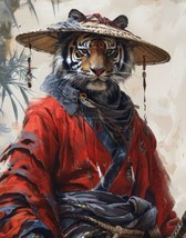 Anthropomorphic Samurai Tiger In Traditional Robes 11X14 Fantasy Photo - £12.81 GBP
