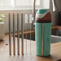 Metal Replacement Straws for Owala Kids FreeSip 16 oz Water Bottle, Stai... - $210.36 MXN