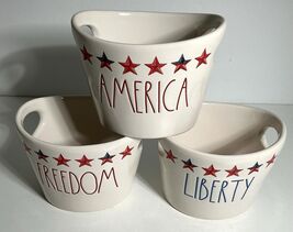 Rae Dunn Patriotic Stars America Liberty Freedom Small Ceramic Bowls 3pc... - $421.71 MXN