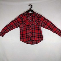 Boys Size 14/16, Wrangler Button Down, Gently Used, Red Plaid - $12.99